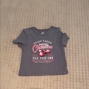 Social Culture Gray T-Shirt with Cherry Design
